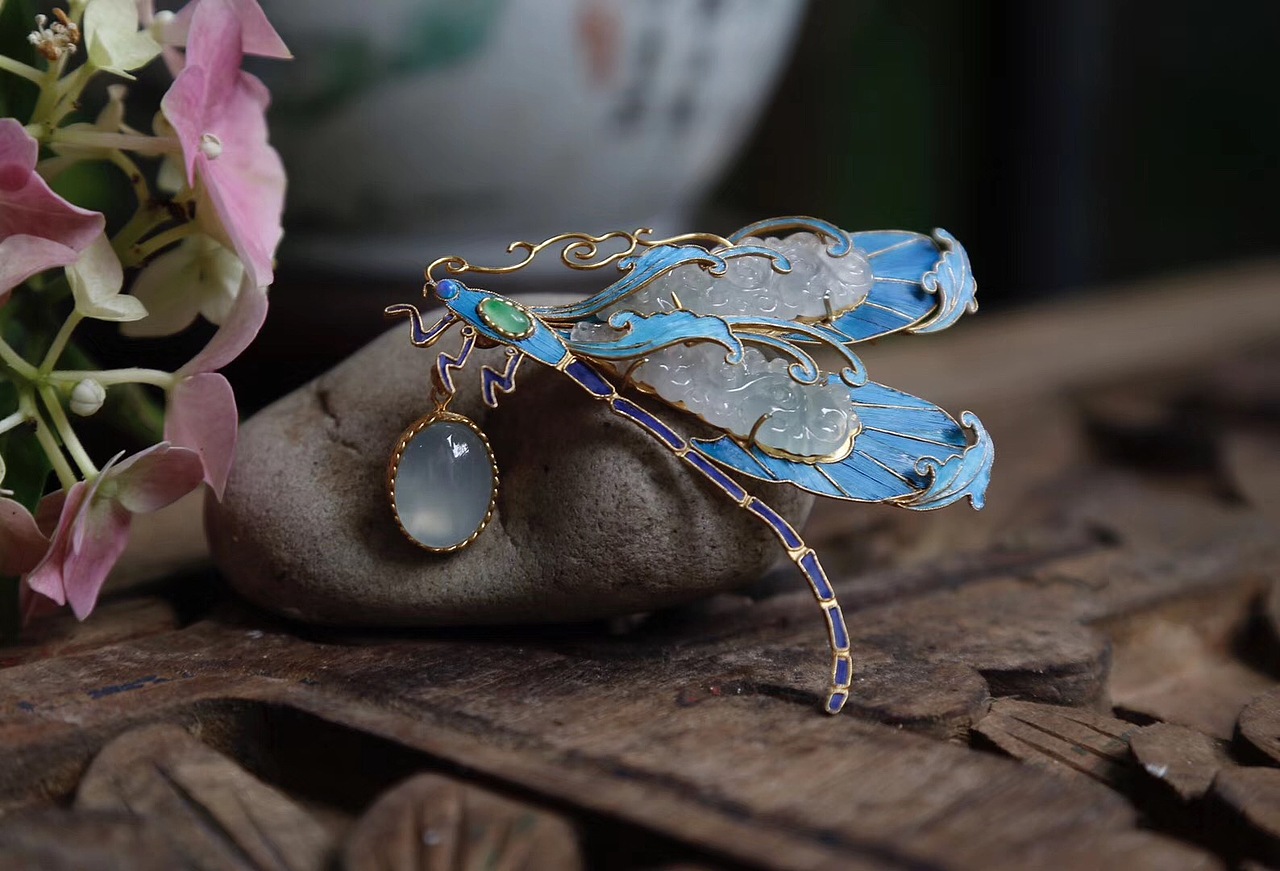 千年歷史長河中的一抹藍——點翠（圖ZMTc1NDU0MzA4） - 首飾設計 - 站酷設計師殊宮古典珠寶原創(chuàng)素材 - 站酷ZCOOL