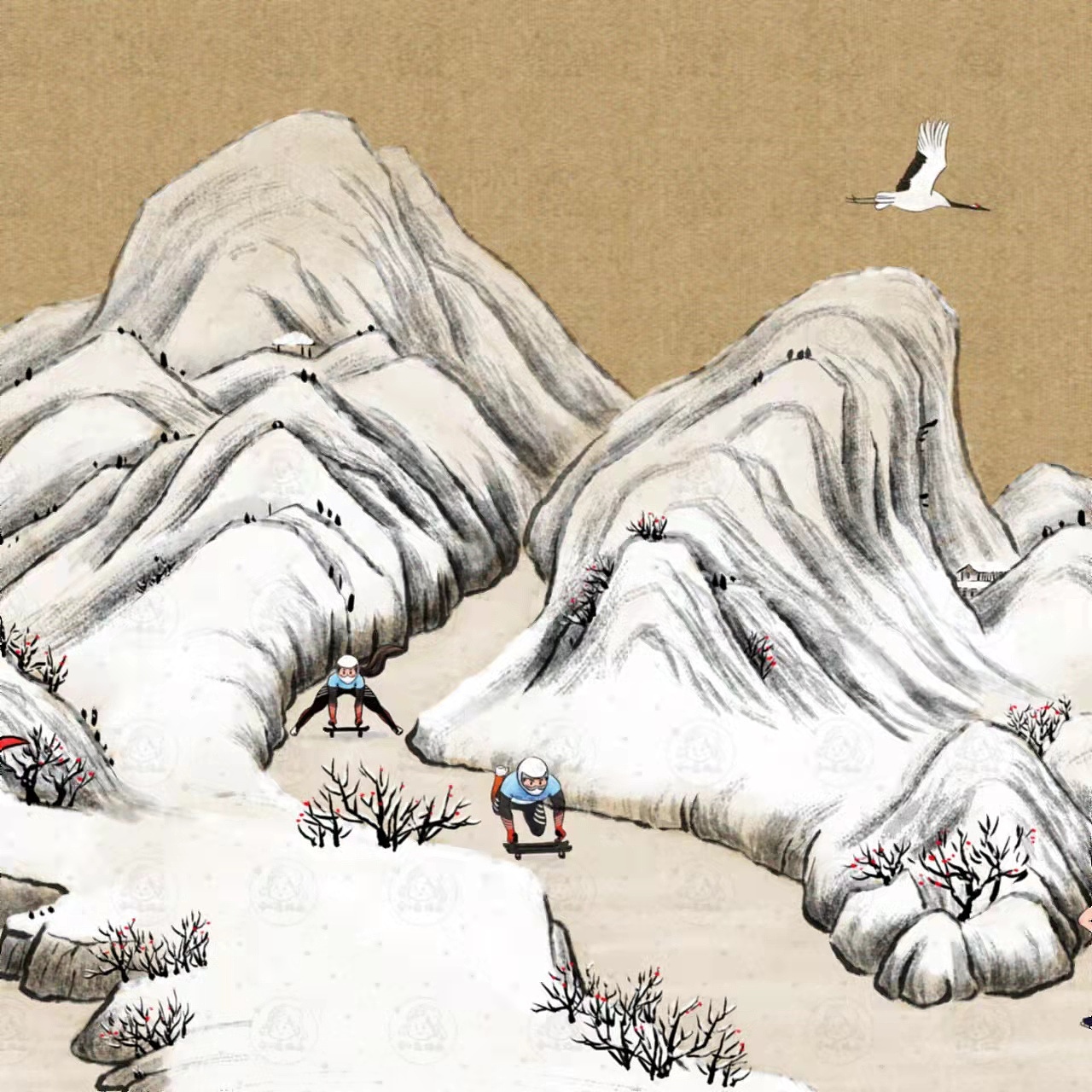 北京冬奥冰雪英雄图-长卷（图ZMjg5NzMxOTE2） - 商业插画 - 站酷设计师安小逸插画原创素材 - 站酷ZCOOL