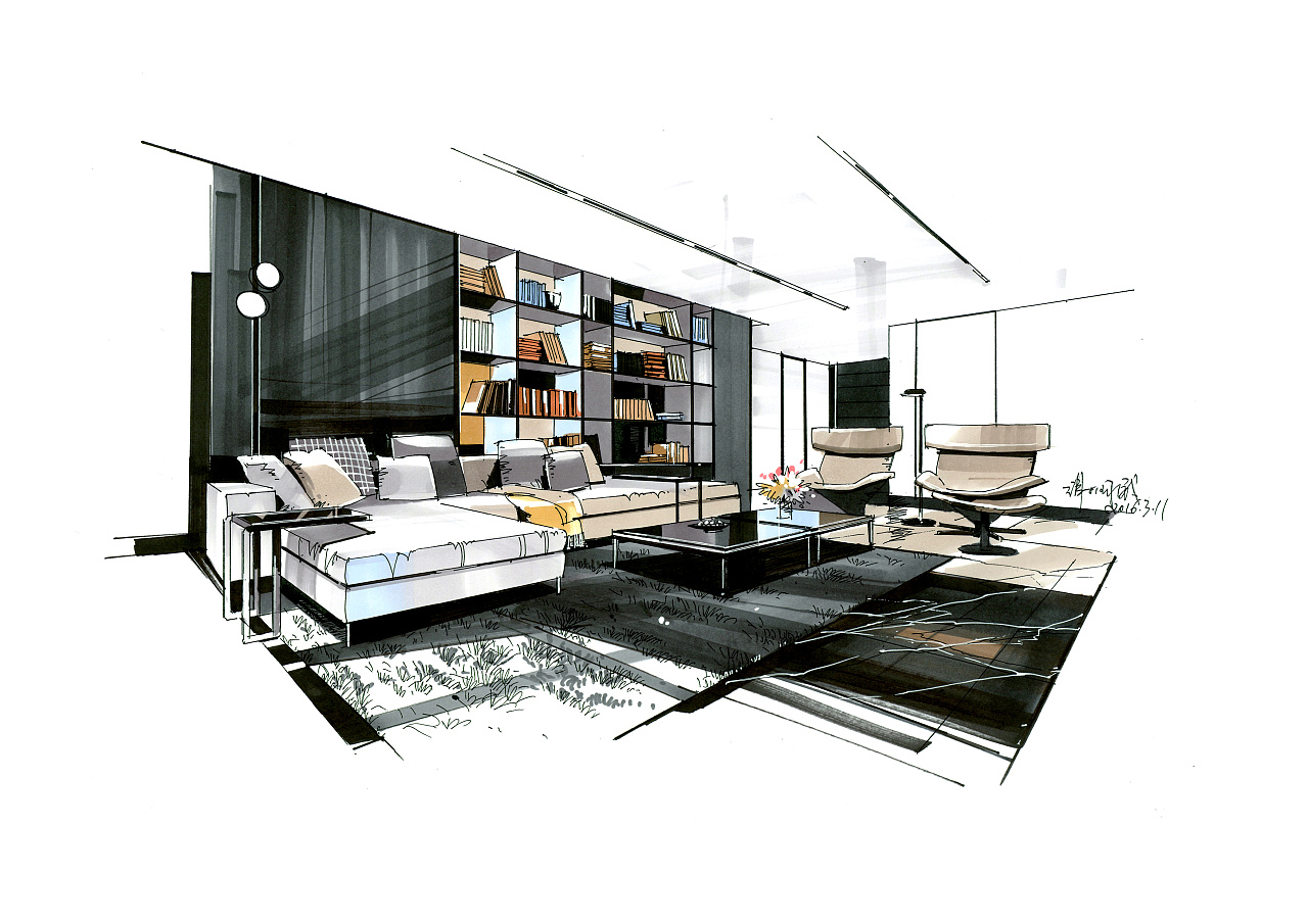 室内手绘优秀作品欣赏(五)