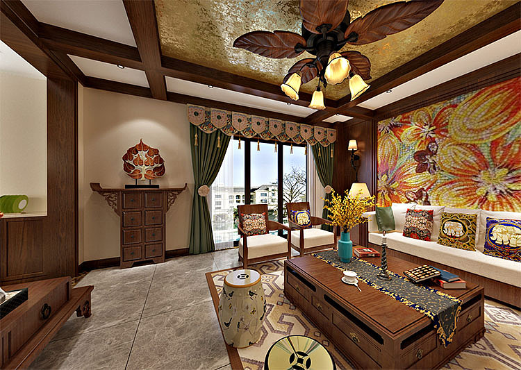 450㎡東南亞中式混搭山與城（圖ZMTEzOTYwMjc2） - 家裝設(shè)計(jì) - 站酷設(shè)計(jì)師華潯品味裝飾原創(chuàng)素材 - 站酷ZCOOL