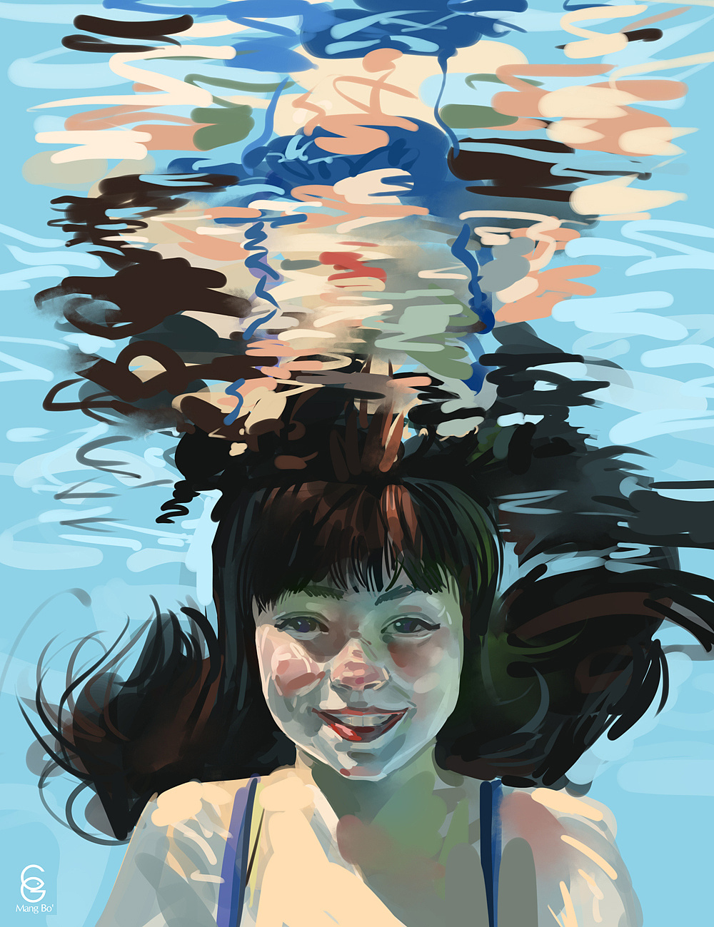 水下的女孩|插画|商业插画|忙波 - 原创作品 - 站酷 (zcool)