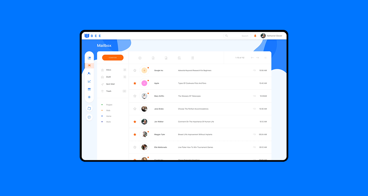 桌面端 邮箱模块切换动效