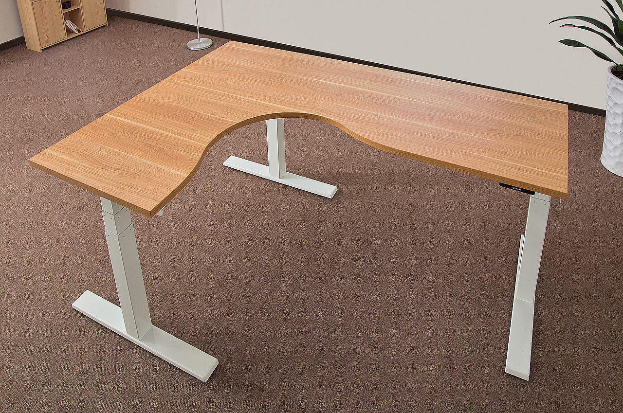 办公书桌升降桌拍摄 电脑桌室内家居空间摄影局部图