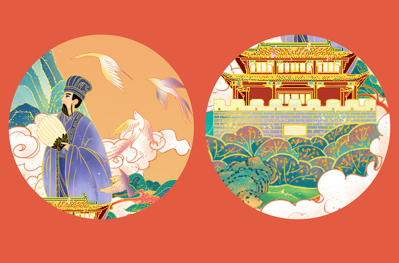 金科湖北城市新年插画（图ZMjg0MzkyNTM2） - 商业插画 - 站酷设计师如果风是轻的原创素材 - 站酷ZCOOL