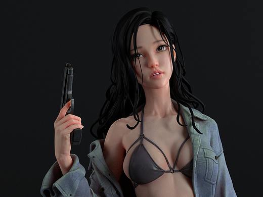 年轻女孩的皮肤材质模拟（个人主页-ZNTY1NDk3MDA=） - 动画/影视 - 站酷设计师电脑旁的招财猫原创素材 - 站酷ZCOOL