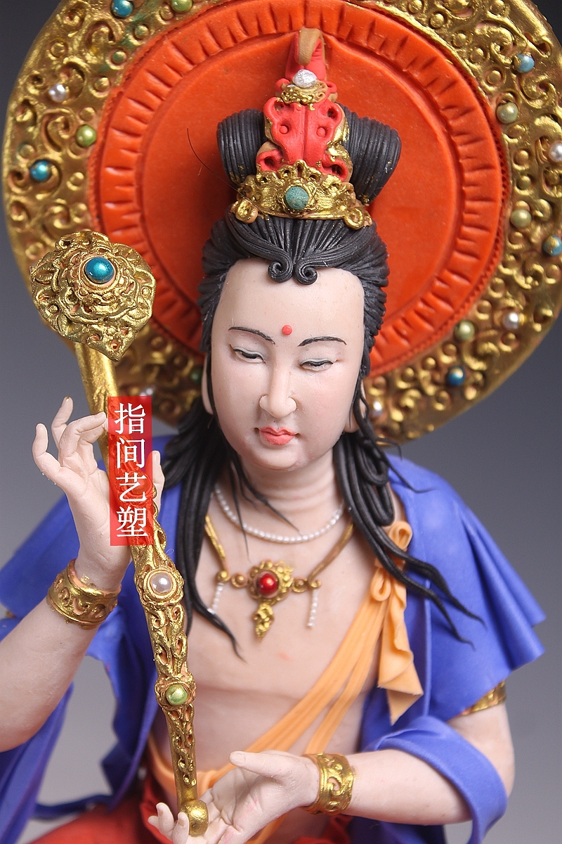 贺加贵面塑软陶（文殊菩萨）
