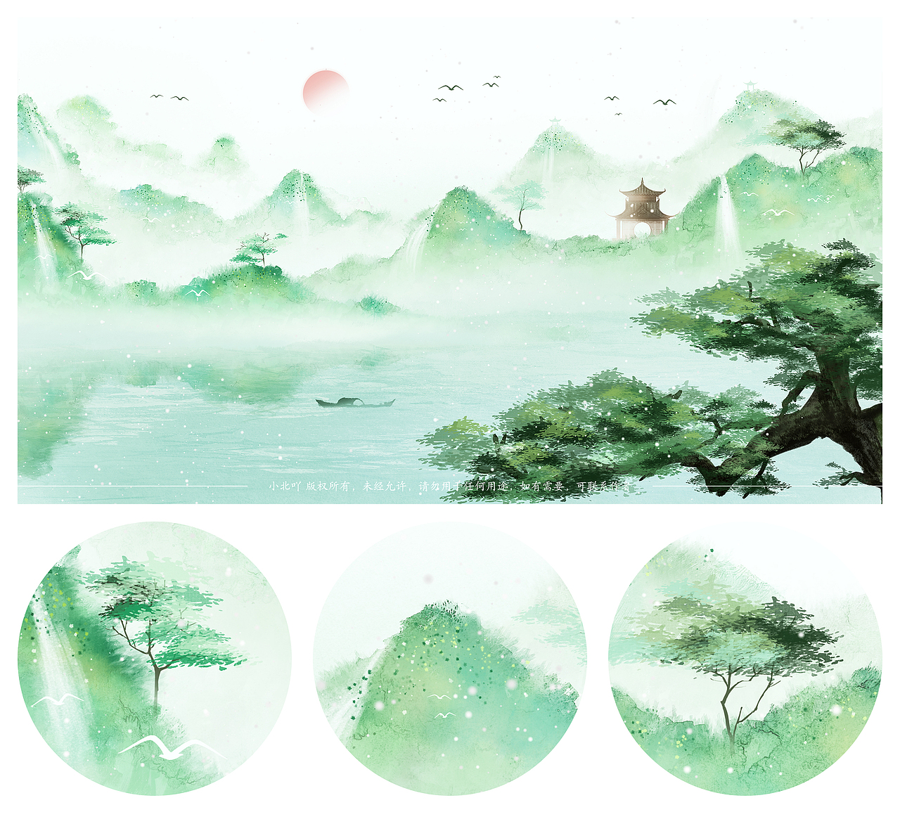 水墨画（图ZMjMzMjk2MzIw） - 艺术插画 - 站酷设计师山晚樵渔原创素材 - 站酷ZCOOL