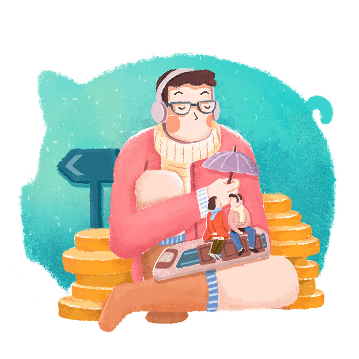 为淘宝年度话费账单画的一组插画（图ZMTA1OTI3MzEy） - 商业插画 - 站酷设计师六司原创素材 - 站酷ZCOOL