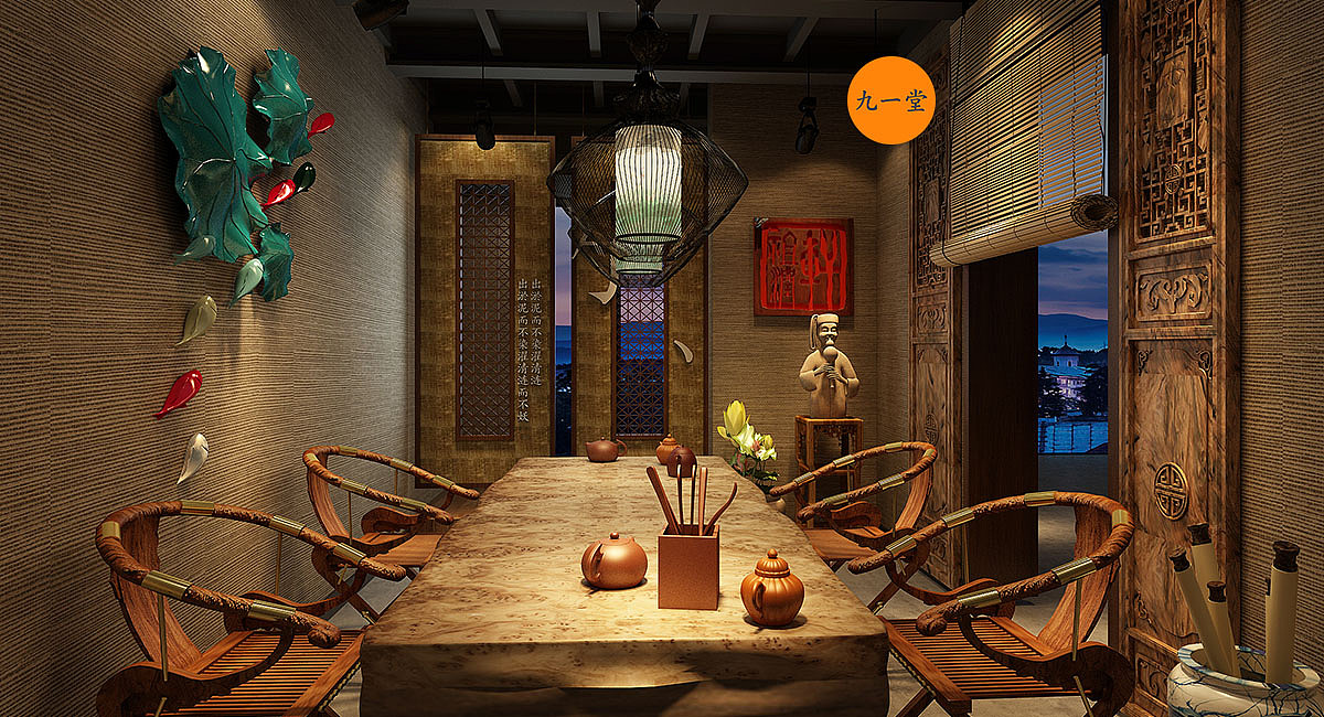 幽蘭_茶楼装修效果图_店面设计（图ZMjQwNzA5NzQ0） - 家装设计 - 站酷设计师品牌设计公司原创素材 - 站酷ZCOOL