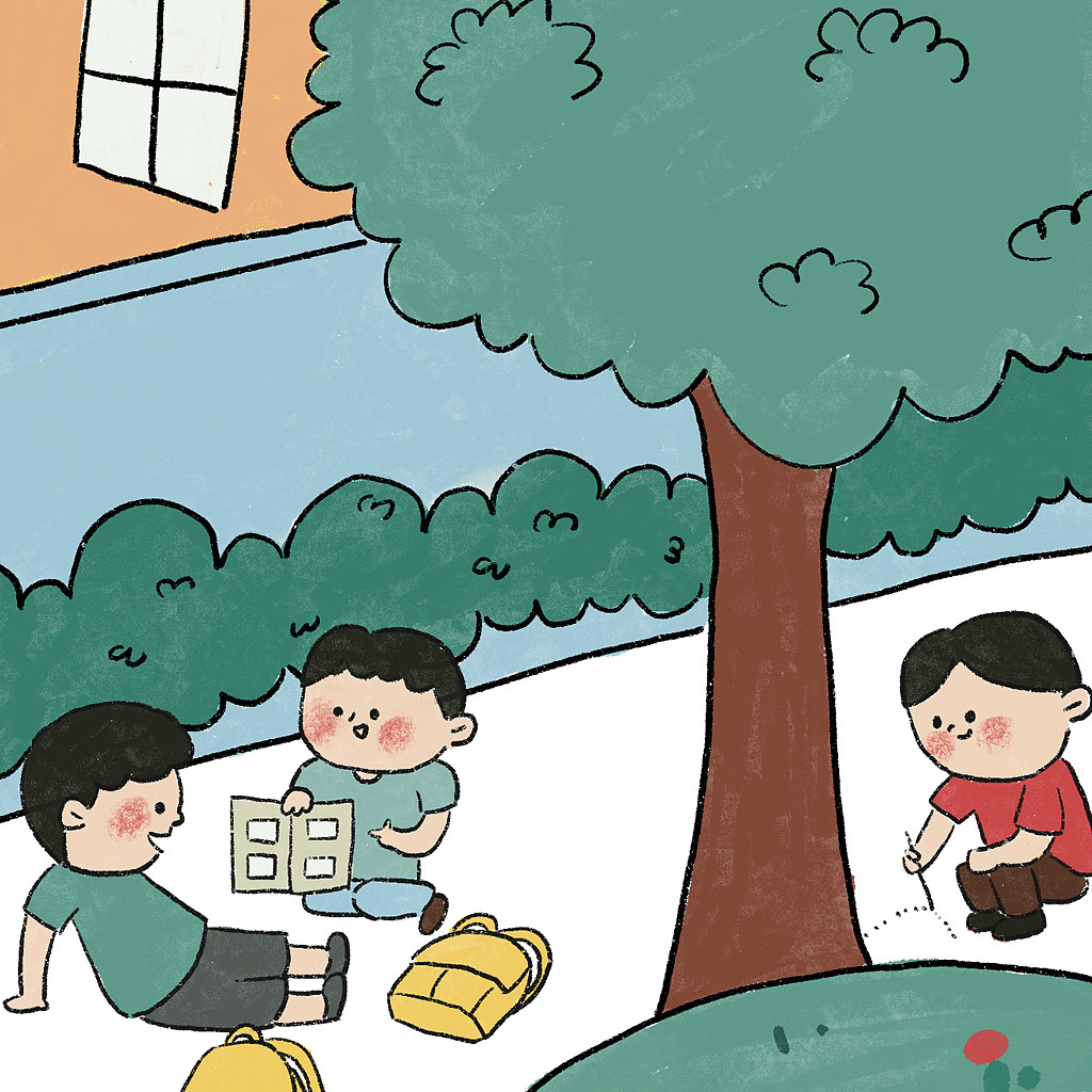 放学|插画|儿童插画|清清画画_原创作品-站酷zcool