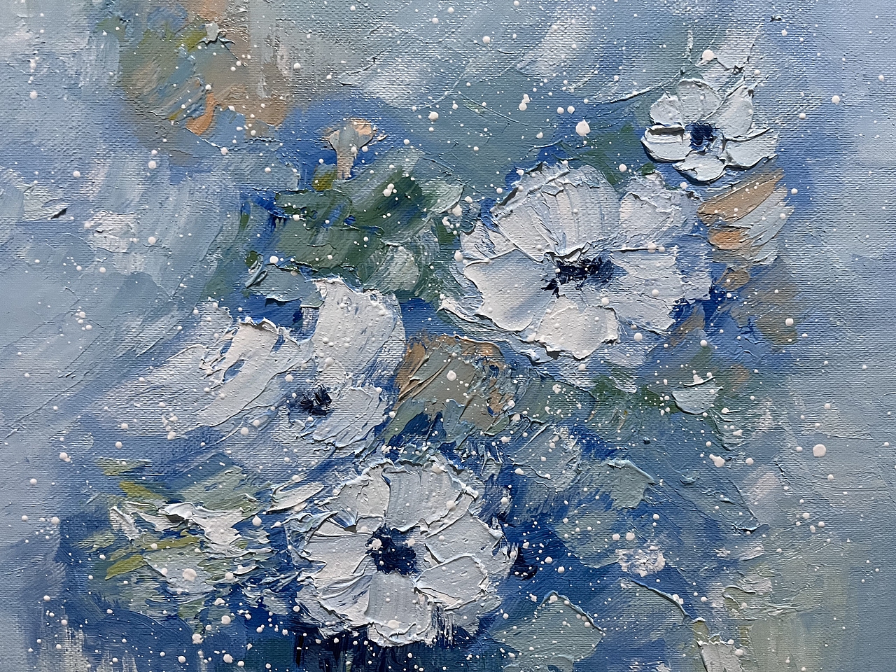 小清新花卉抽象油画