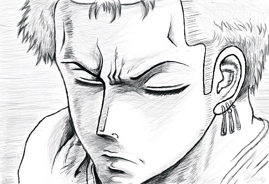 手绘板素描索隆