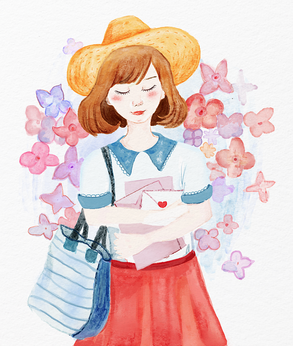 水彩少女