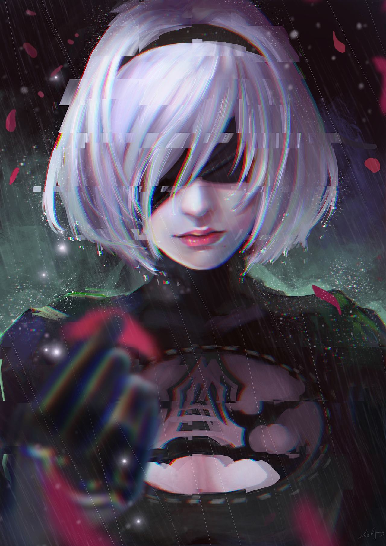 2b nier 机械纪元|插画|游戏原画|失眠的鱼 - 原创作品 - 站酷 (zcool