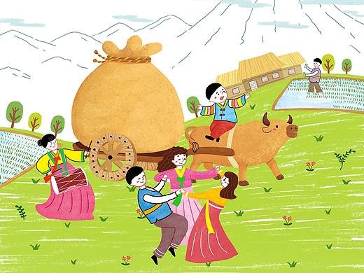 儿童插画~美丽的延边~！