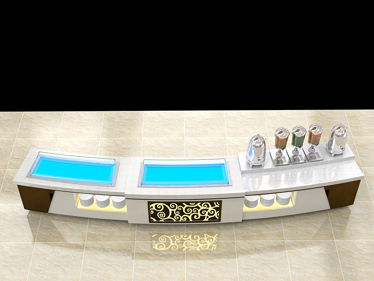 迪克石材自助餐台 固定自助餐台自助餐台图片设计定制