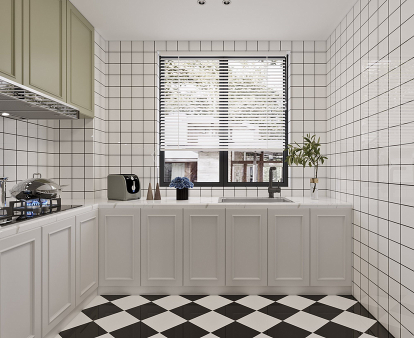 轻法式三居室效果案例