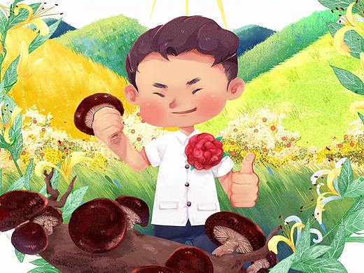 包装设计｜即食香菇插画包装练习