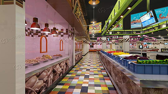 一鸿新建农贸市场设计案例山东青岛菜篮鲜生农超市场