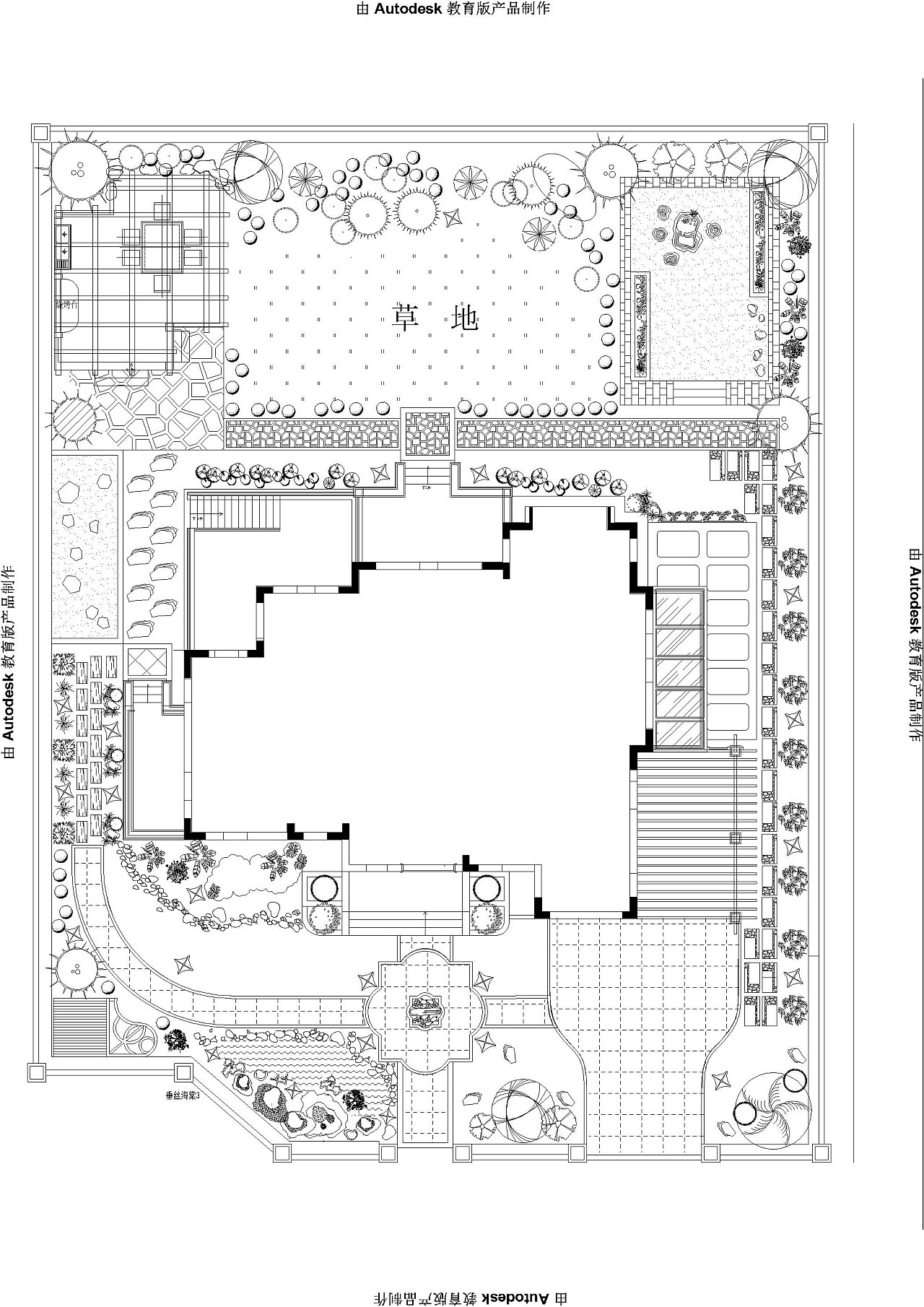 别墅庭院设计手绘方案图|三维|建筑/空间|手绘老师王大叔 - 原创作品 - 站酷 (ZCOOL)