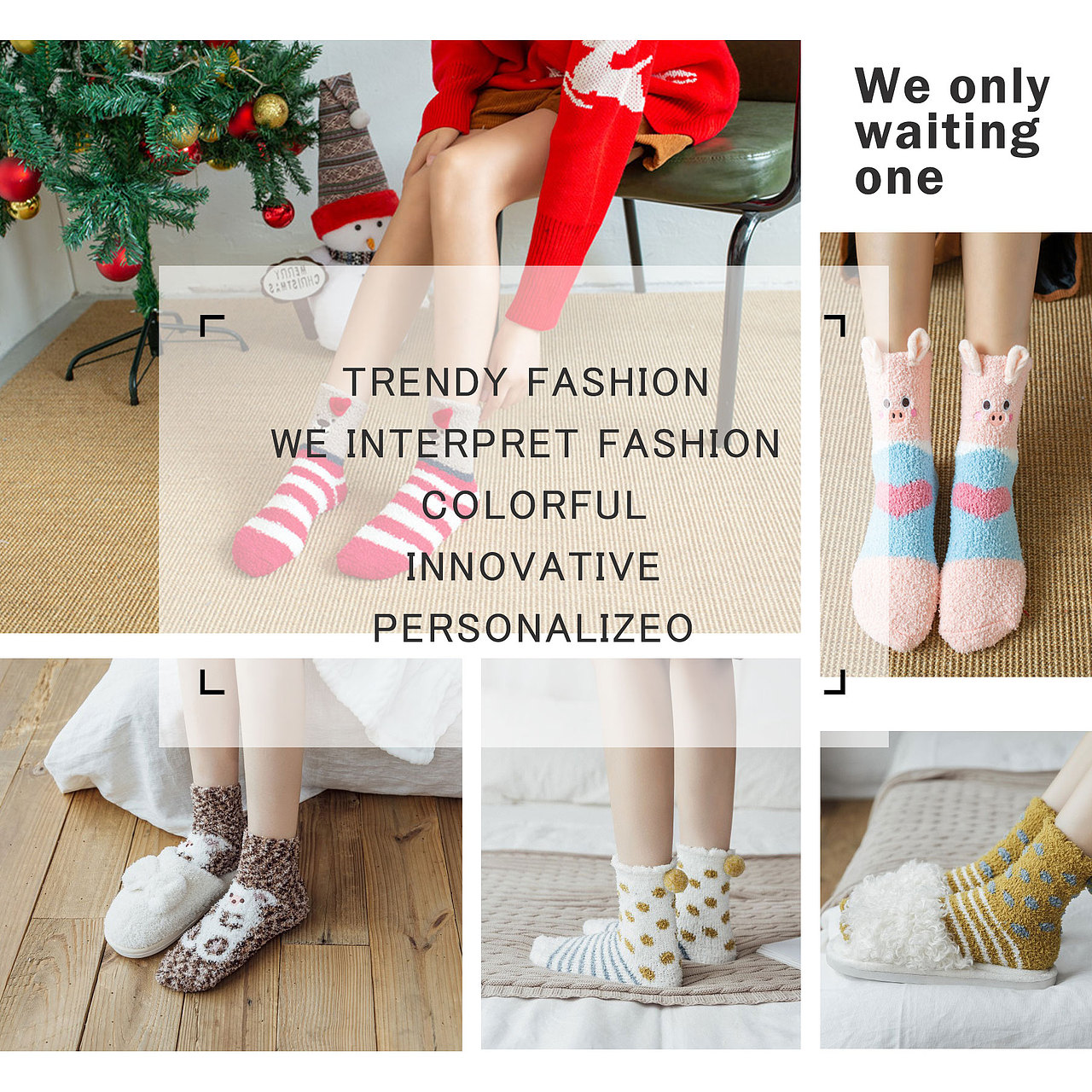 亚马逊主图 毛绒袜