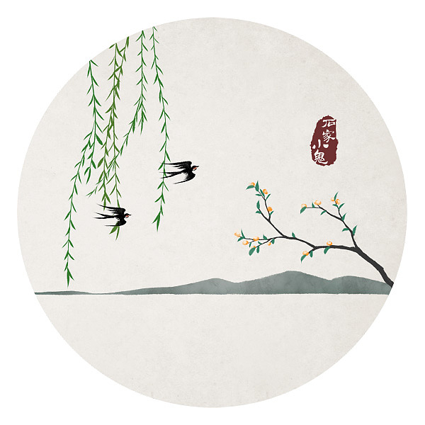 水墨中国风——竹间系列·人闲桂花落