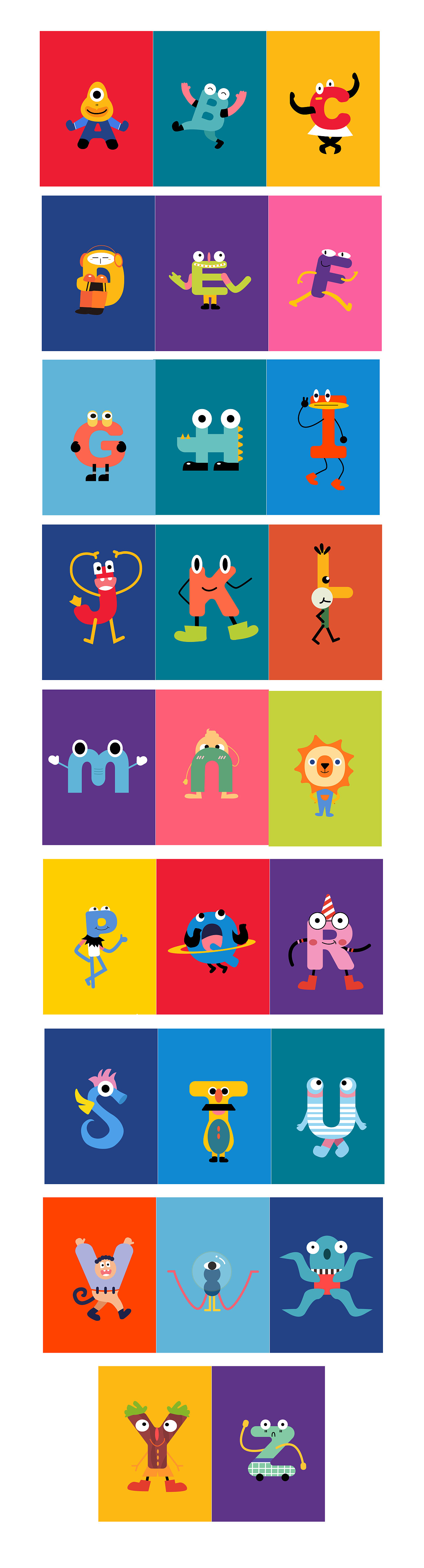 少儿英语26字母人物形象设计