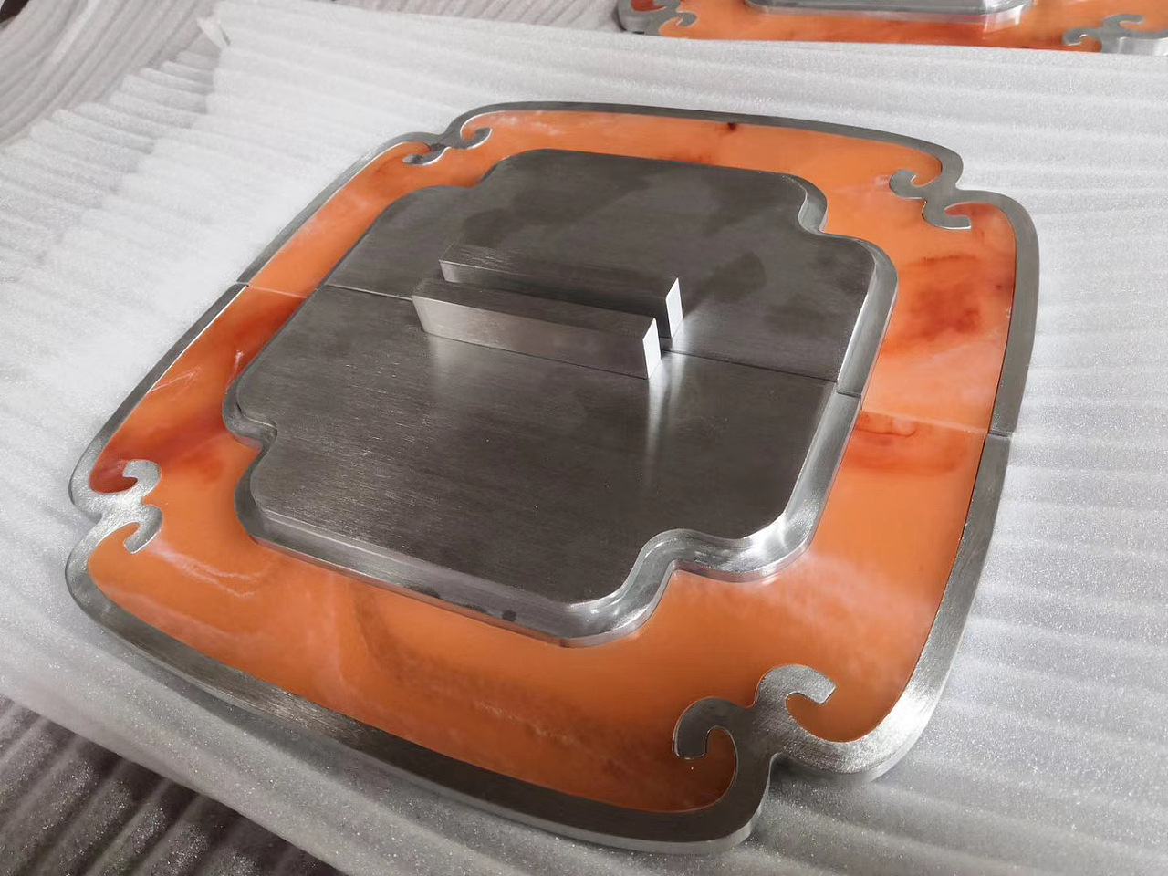 佛山仿古铝板雕刻拉手 仿玉石大门拉手定制