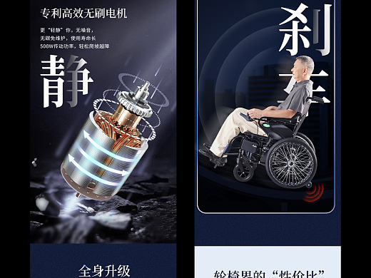 智能两用型轻便轮椅详情页打造