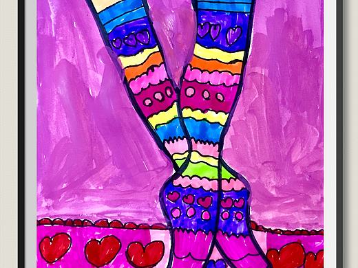 小小艺术家花花同学之花袜子