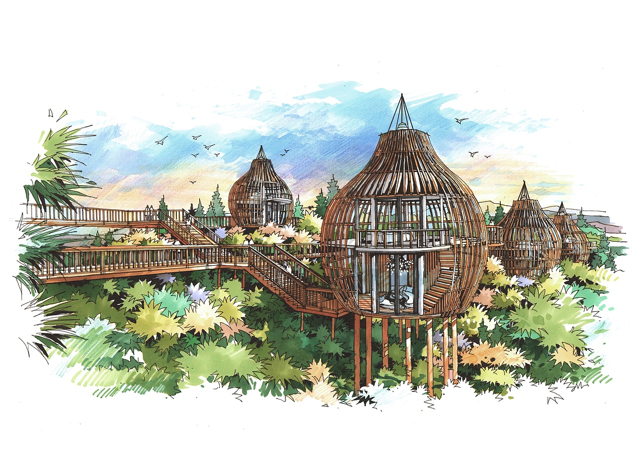 建筑设计手绘系列作品（三）