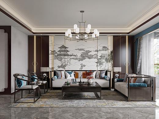 新中式效果圖表現(xiàn)（個(gè)人主頁(yè)-ZNTM3NTc3NDg=） - 家裝設(shè)計(jì) - 站酷設(shè)計(jì)師邯鄲淺灰視覺(jué)原創(chuàng)素材 - 站酷ZCOOL