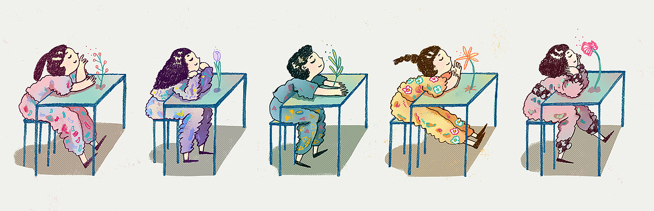 成长插画/儿童插画《promising path》