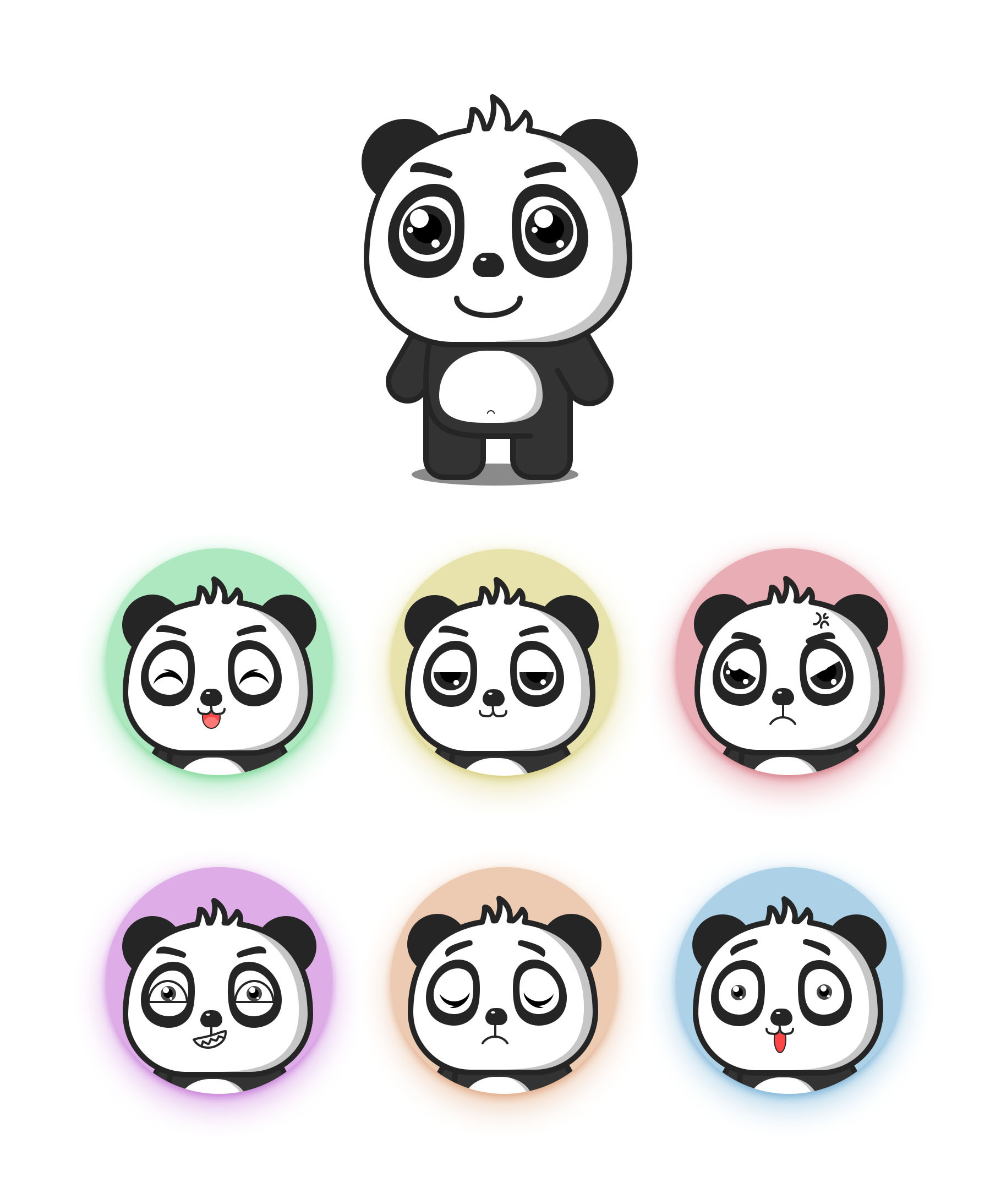 卡通扁平化熊猫头像设计图片素材免费下载 - 觅知网