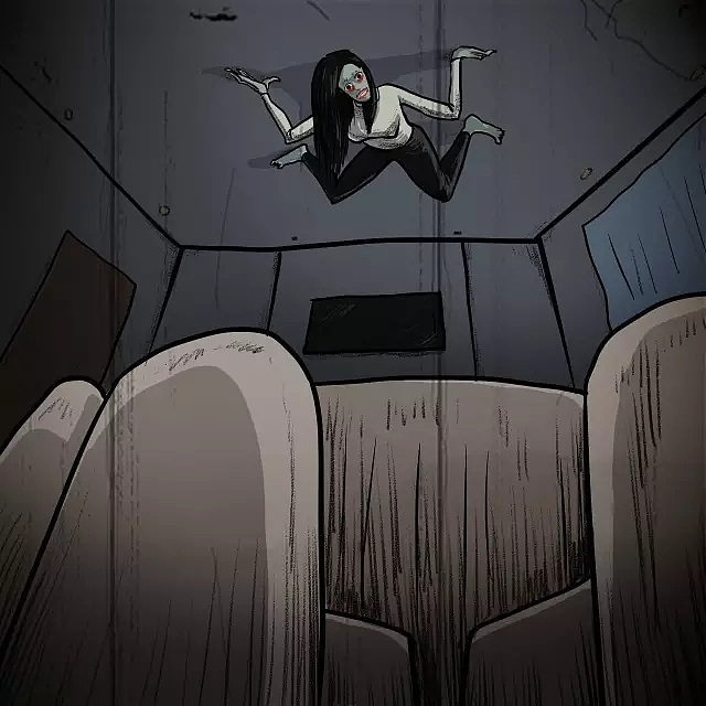 熊猫怪谈丨天花板上的女人（图ZNTIwMjI5MzY=） - 艺术插画 - 站酷设计师熊猫窝原创素材 - 站酷ZCOOL