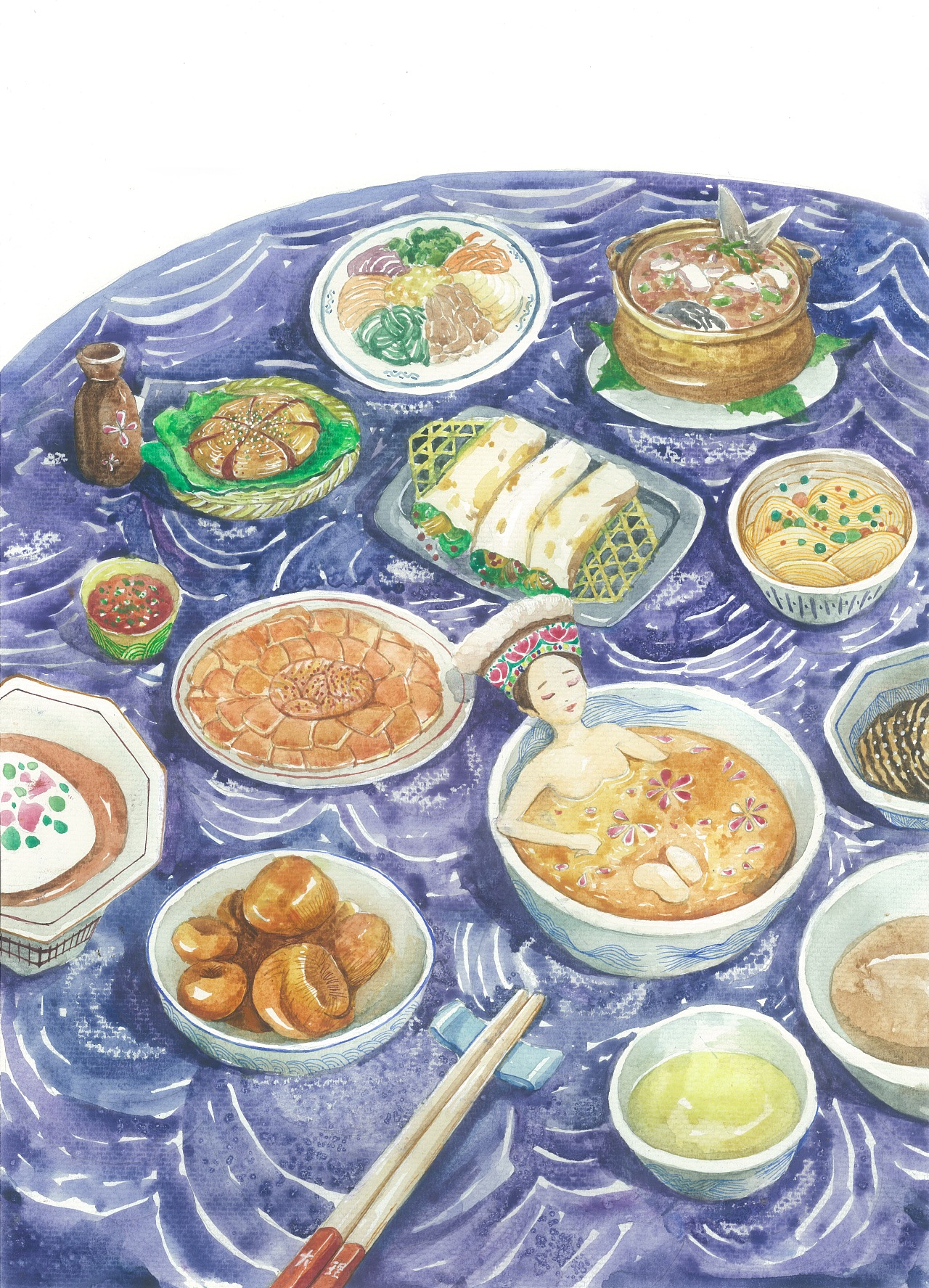 云南大理 衣食住行（图ZMTQxNDk1Nzg0） - 商业插画 - 站酷设计师赵阿弧原创素材 - 站酷ZCOOL