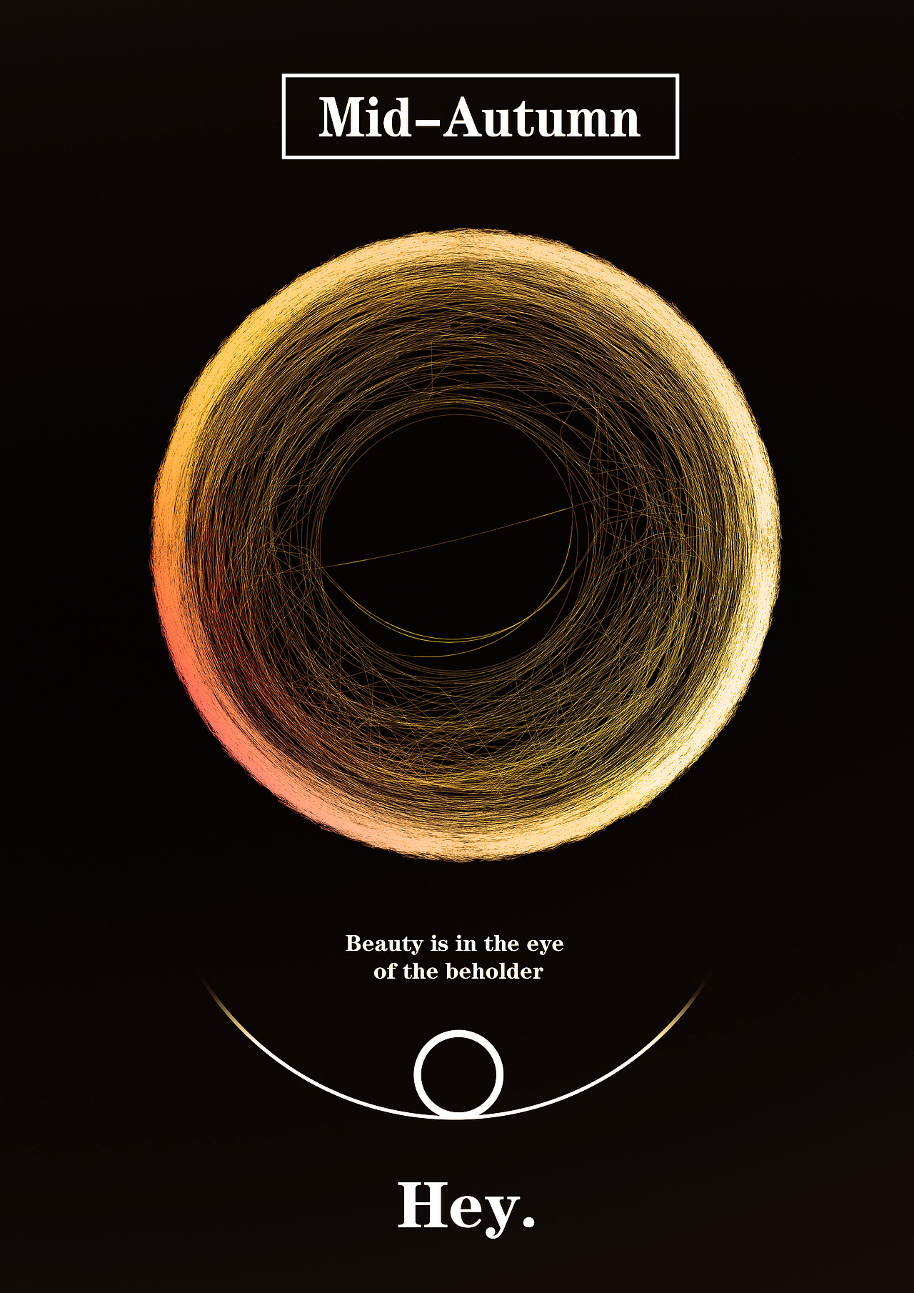 中秋线条风海报