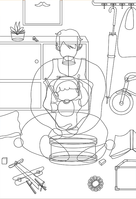 【矢量插画】父与子