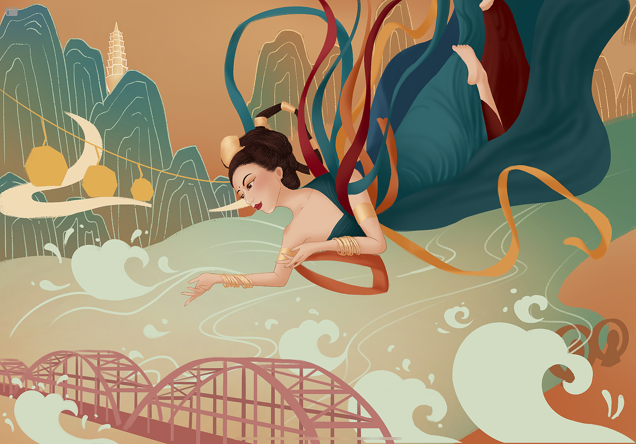 兰州飞天插画_小米米子-站酷zcool