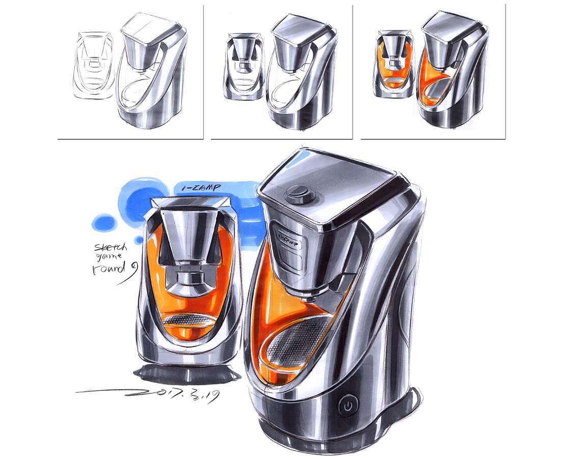 产品设计手绘效果图表现步骤教程
