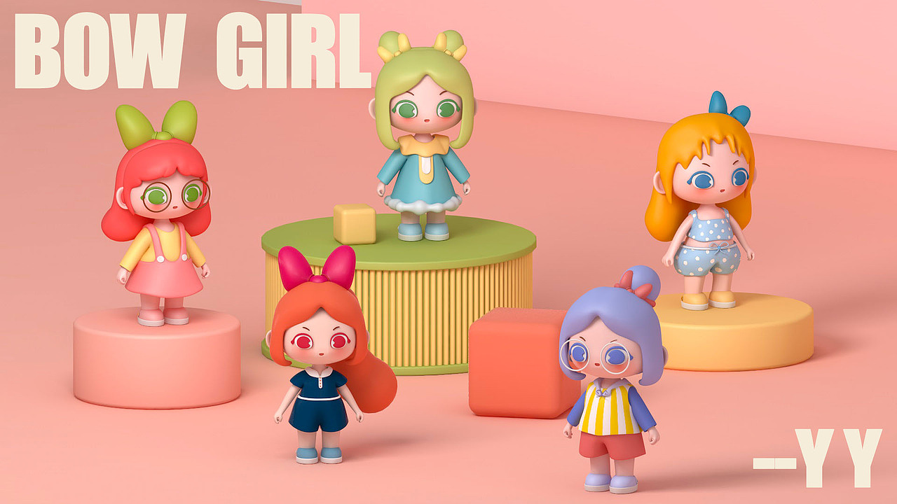 蝴蝶结女孩 | BOW GIRL |原创IP设计（图ZMjc0NjAzNTcy） - IP形象 - 站酷设计师兔小颖原创素材 - 站酷ZCOOL