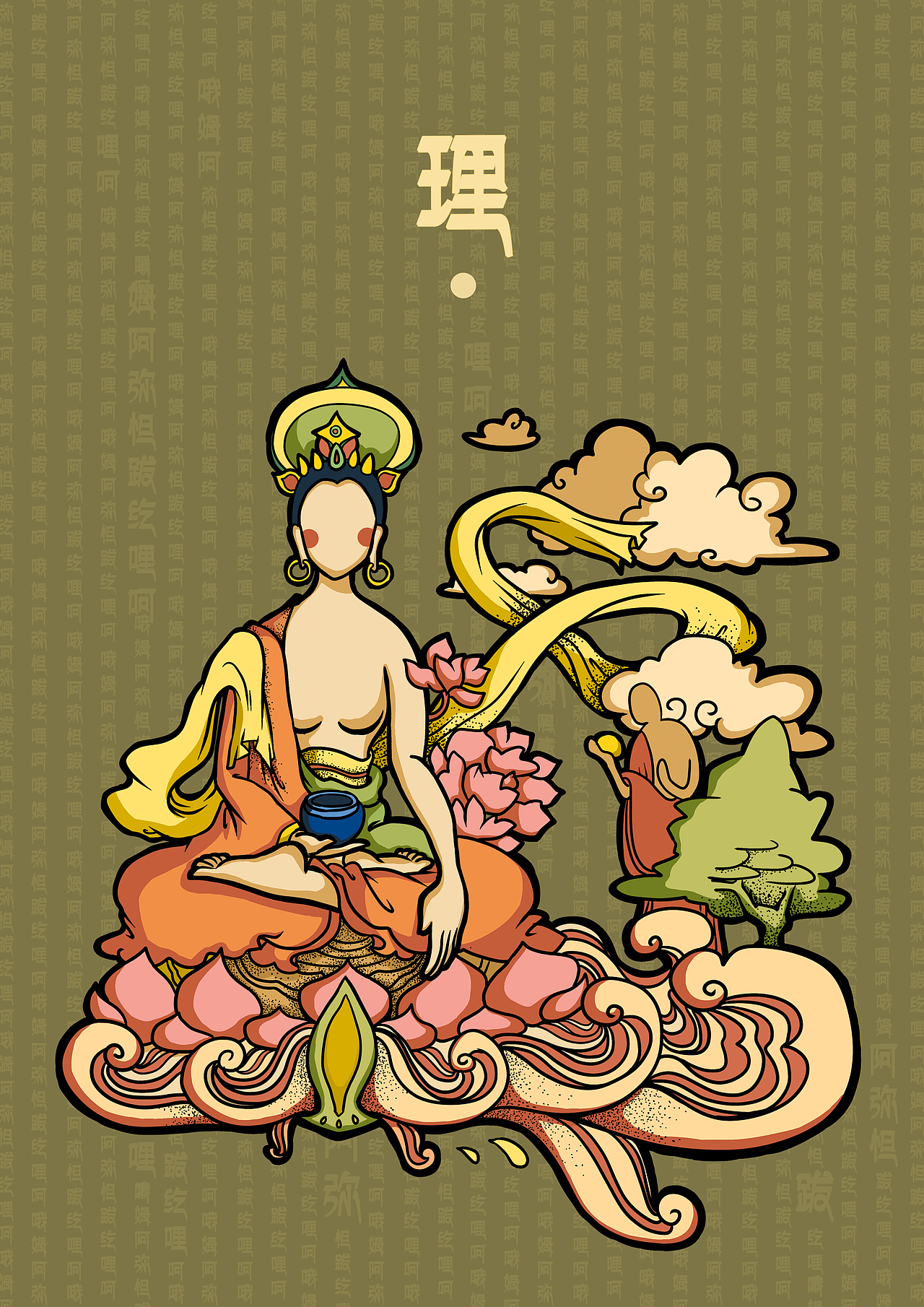 《藏传佛教的365天》唐卡插画设计以及衍生品