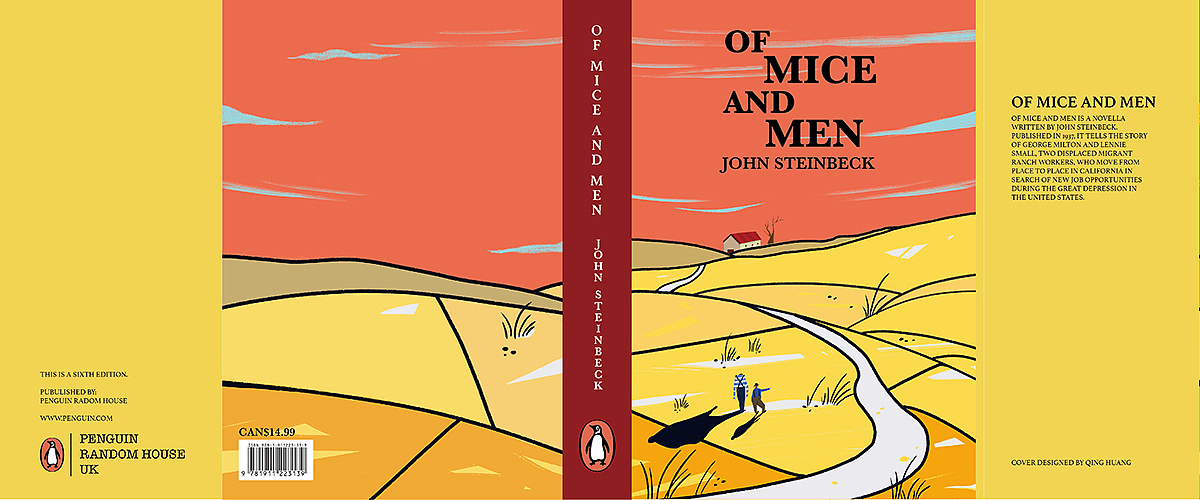 《人鼠之间》小说书籍完整书封插画设计