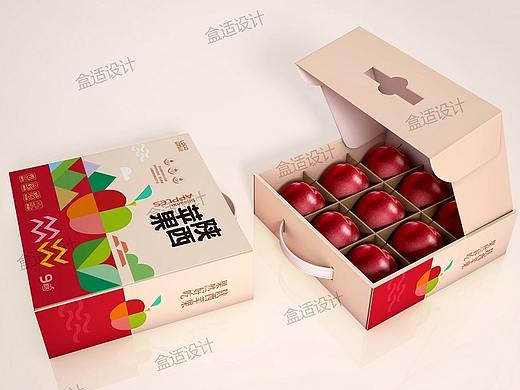 箱盒汇  | ：10斤装陕西苹果包装设计