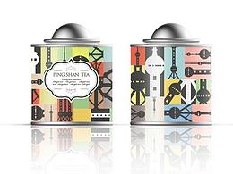 上海元素插畫(huà)-小罐茶