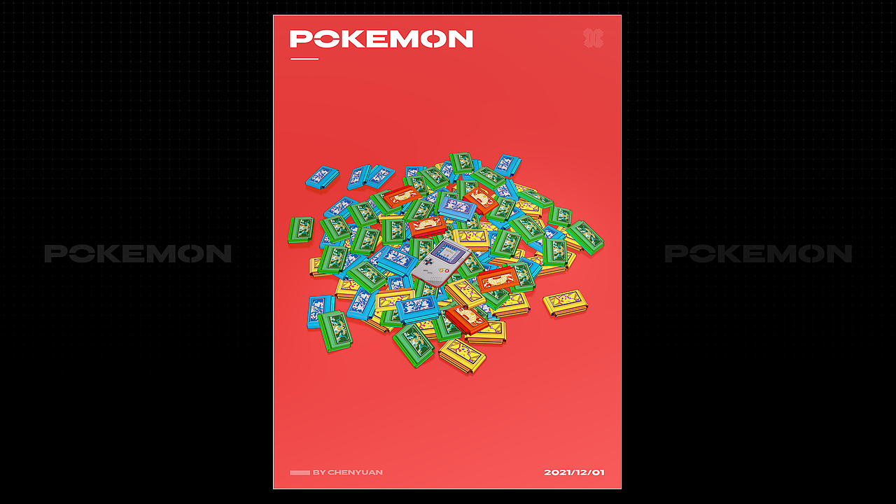 【三渲二】POKEMON | 游戏主机卡带小场景练习（图ZMjc5NzY5MTAw） - 场景 - 站酷设计师橙元X原创素材 - 站酷ZCOOL