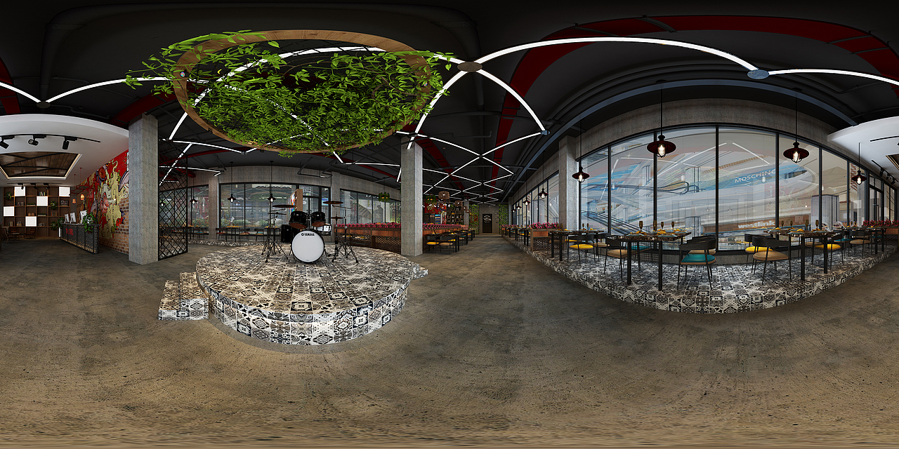 一九九二效果图-工装烤鱼店