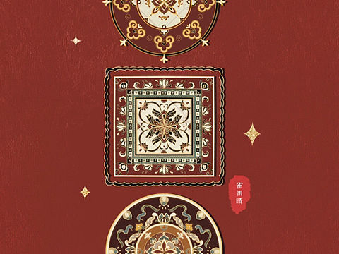 🪕原创敦煌纹样设计•鼓乐•惊鸿•梦蝶
