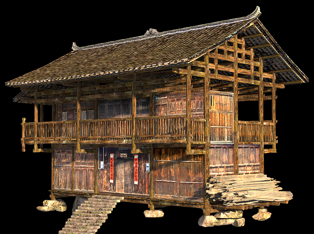 西南民居（图ZOTE0NTI0NzY=） - 建筑/空间 - 站酷设计师大力丸CG原创素材 - 站酷ZCOOL