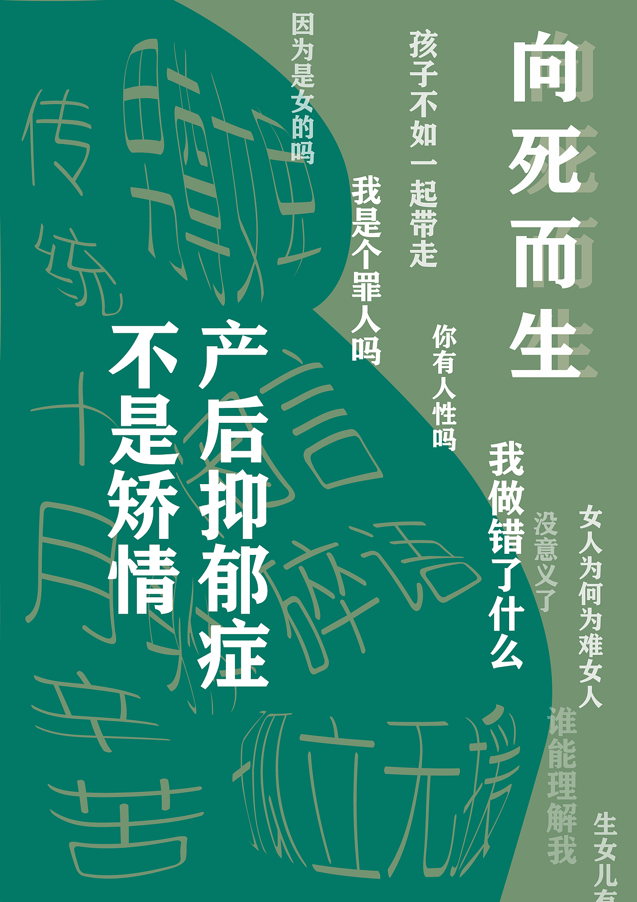 产后抑郁症海报练习